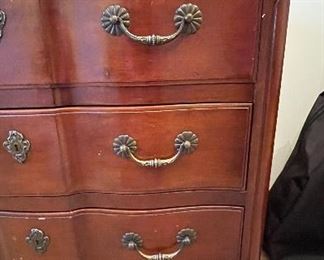Vintage Three-Drawer Cherry Chest of Drawers. Measures 38" W x 20" D x 34" H. Photo 2 of 3. 