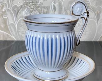 Grecian Style Porcelain Tea Cup & Saucer. Photo 1 of 2. 