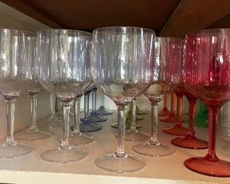Plastic Wine Glasses in Assorted Colors. 