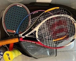 Assorted Tennis Racquets. 