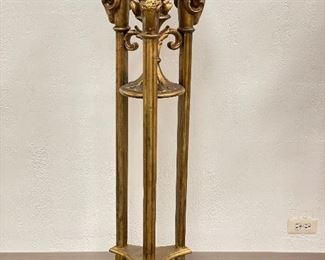 Regency Style Gilt Ram's Head Plant Stand with Hoof Feet - 2 Available. Each Measures 54 1.4" H x 16" D. Photo 1 of 4. 
