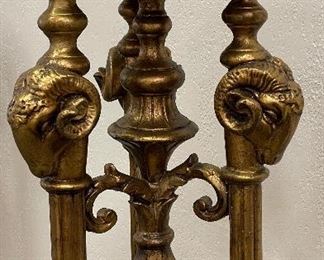 Regency Style Gilt Ram's Head Plant Stand with Hoof Feet - 2 Available. Each Measures 54 1.4" H x 16" D. Photo 3 of 4. 