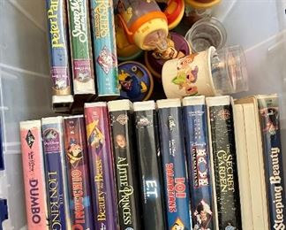 Disney VHS tapes - in garage