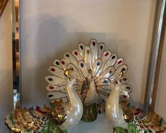 Lighted Ceramic Peacock Figurine Set (All Occasion)