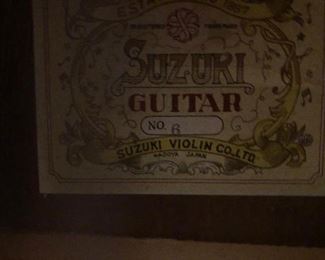Suzuki label inside guitar