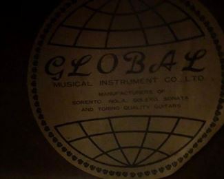 Global label inside guitar