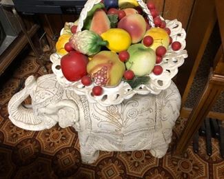 Capodimonte (Italy) Porcelain Fruit in a Basket