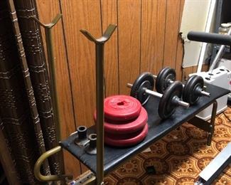 Vintage Weight Bench Press, Weights