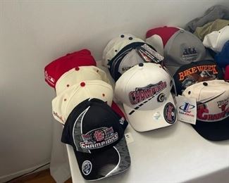 Baseball hats from around the country./