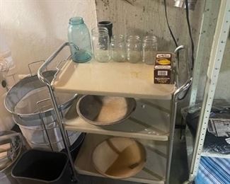 mid-century modern bar cart (well preserved ) 