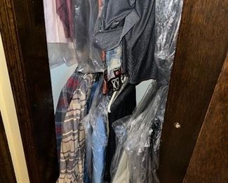 Everything is spotless, dry cleaned, extra, extra large, 18 1/2 to 19 men’s shirts some Brooks Brothers, very classic $5ea