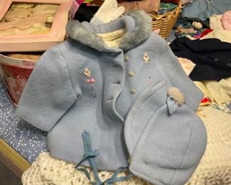 Vintage baby coat and cap
