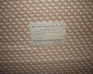 The Pacific Coast Trunk and Bag Co. label