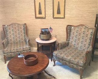 Matching chairs; side table; coffee table