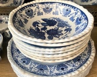 Bowls and salad plates - "Blue Butterfly" by Adams - made in England