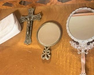 Cross and hand mirrors