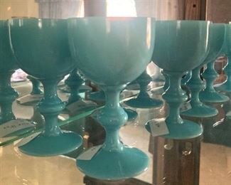 More of the Portieux Vallerysthal French Vintage Opaline Blue Milk Glass 