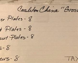 40 pieces of "Grosvenor" Castleton china - made in the USA