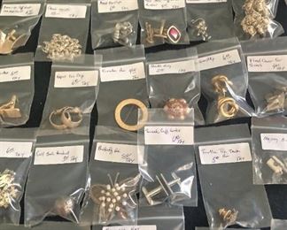 Pins and earrings