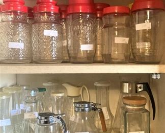 Jars and syrup pitchers 