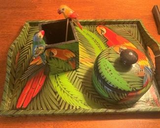 Parrot tray and boxes