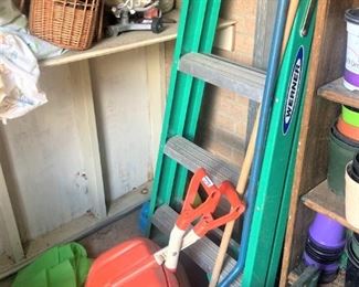 Ladder; gardening supplies