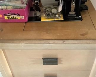 Necchi sewing machine in cabinet
