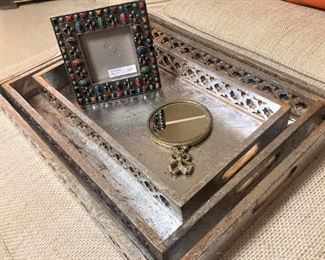 Brushed silver trays