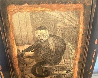 Framed monkey picture