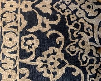 Dark blue & off-white rug - 60 inches x 84 inches