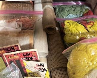 Needlepoint mats and yarn