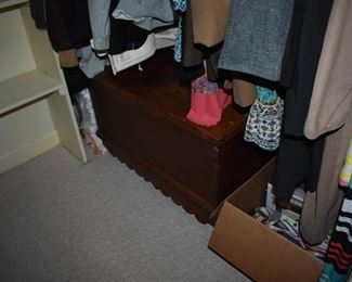 This picture shows more Vintage Clothing and an Antique Chest