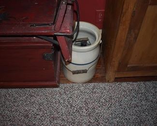 Antique Crock with Bail handle