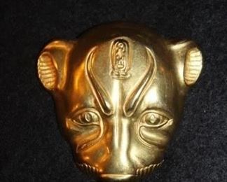 MMA Egyptian Revival Lioness Sekhmet the Warrior Goddess Pendent Brooch