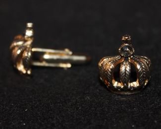 Swank crown vintage cuff links and tie tack