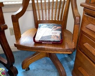 Antique oak desk chair