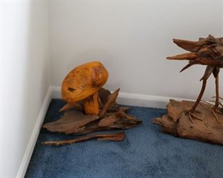 Driftwood and Teak Wood Sculptures