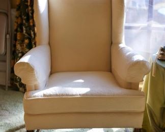 White Winged Back Chair 