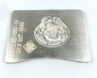 24.9oz Silver Slice .999 By Silver Back Metals