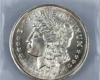 1987 Silver 1oz Morgan Style BU Trade Unit .999