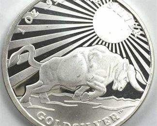 1oz Troy Silver Bull 'Sound Money' Round .999