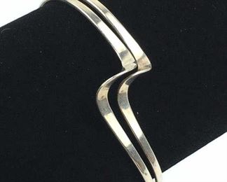925 Silver Swirl Modern Cuff Bracelet