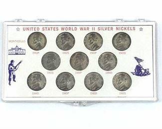 Complete WWII Silver War Nickels Set 1942-1945