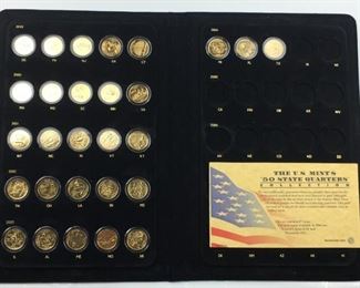 (28) 24Kt Gold Plated State Quarters in Folio