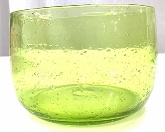 Bubble Art Glass Bowl Green
