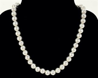 46 Grams Lovely Fine Tiffany & Co Sterling Silver Hardwear Round Bead 18س Necklace