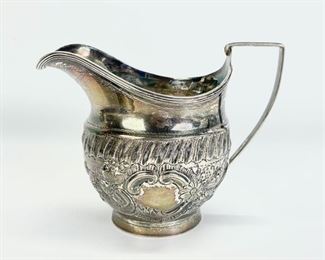 108 Grams Fine Antique Sterling Silver Repousse Creamer Pitcher