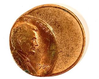 1989-P Lincoln Penny Off Center Strike Error