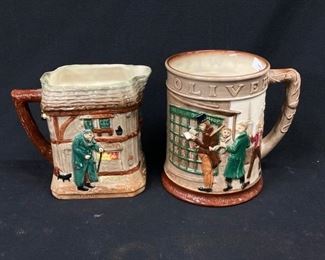 2 Vintage Royal Doulton Charles Dickens Oliver Twist Tankard Jugs