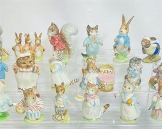 LARGE BEATRIX POTTERS LITTLE ROBINSON BESWICK ENGLISH PORCELAIN FIGURINES & ROYAL DOULTON BUNNYKINS